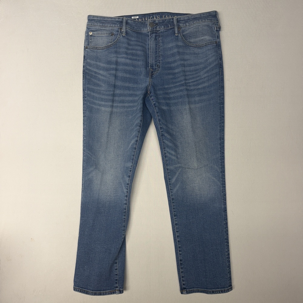 American Eagle Airflex+ Jeans Mens 38x30 Blue Medium Wash Straight Stretch Denim